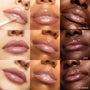 Close-up lips model Cool Nudes ColourPop Ultra Glossy Lip in a 3x3 grid, including a doe-foot applying gloss; swatches across varied skin tones show cool nude shades Major Throwback, Lynx, and Hit Snooze with a high-shine finish.