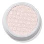 Colourpop Mountain Lion Super Shock Shadow, a pale icy pink shimmer eyeshadow with a metallic, glittery finish and signature bouncy, honeycomb texture in a round white single-pan pot on a white background.