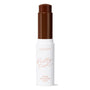 ColourPop Pretty Fresh Tinted Foundation Balm in Deep Dark 24, open twist-up stick showing a deep chocolate-brown balm bullet, standing upright in a white tube with peach lettering on a clean white background.