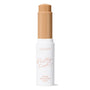 ColourPop Pretty Fresh Tinted Foundation Balm in Medium Dark 13 twists up from a white tube with blush pink “Pretty Fresh” script, cap removed, revealing a medium-dark tan balm stick against a plain white background.