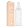 ColourPop Pretty Fresh Setting Spray Lock It In bottle stands beside a peach box on white, a frosted 3.4 fl oz mister with peptides and niacinamide, offering 16-hour wear, transfer-proof, waterproof makeup hold.