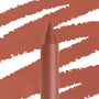 BFF2 Lippie Pencil lines warm nude-brown swatches, ColourPop Lippie Pencil shown in macro with pointed tip against diagonal matching strokes, highlighting creamy pigment and precise lip-lining control.