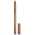 BFF3 ColourPop Lippie Pencil standing upright with cap removed to reveal a sharpened brown tip, matte brown barrel with white branding, on a clean white background.