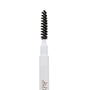 Spoolie brush end of the ColourPop Cool Cocoa Pencil brow pencil, black spiral bristles ready to groom and blend, attached to a sleek white tube, shown upright in a clean close-up on a white background.