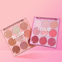 Cloud Baby ColourPop Shadow Palette Set shows two open 9‑pan compacts - Blush Baby and Cloud Spun - displaying nude and pink mattes and shimmers in clear-lid cases with star accents, overlapped on a pink gradient backdrop.