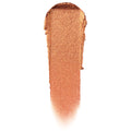 Brentwood ColourPop Jelly Much Shadow swatch, a metallic copper-bronze gel eyeshadow smear with gold shimmer, fanned to a soft fade on a white background, showcasing the Jelly Much Shadow texture and reflective finish.