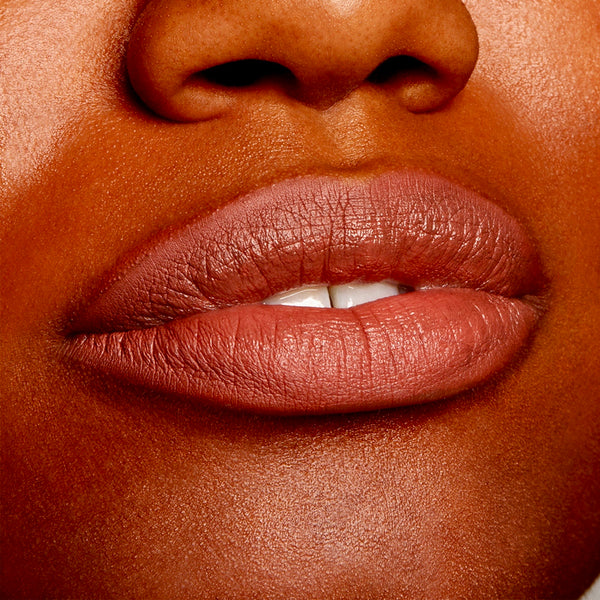 Brink Lippie Pencil lining and filling lips in a warm rosy nude, showing a smooth, creamy matte finish; studio close-up highlights precise edges and full coverage, showcasing the ColourPop Lippie Pencil shade for everyday wear.