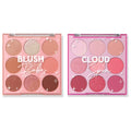 Cloud Baby ColourPop Shadow Palette Set showing two open 9-pan palettes - Blush Baby with warm nude-to-brown mattes and shimmers, and Cloud Spun with pink and rose hues - side by side in pink cases on a white background.