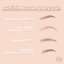ColourPop infographic showcases Dope Taupe Pencil brow pencil results - defined with pencil, natural with pencil + gel, fluffy with gel, contoured with gel + wax - four illustrated brows on a peach backdrop with ColourPop logo.