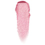 Shimmery pink swatch streak shows Close To You, a ColourPop Jelly Much Shadow, spread in a thick vertical swipe on white, highlighting its metallic sparkle, gel texture, and high‑impact long‑wear payoff.