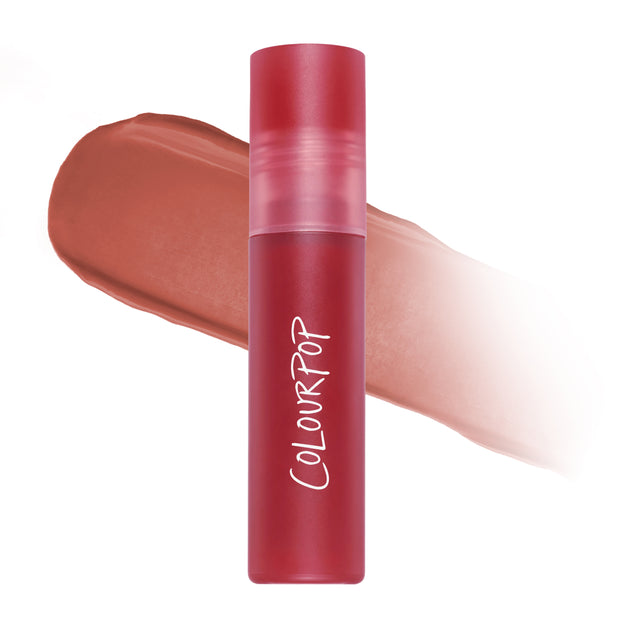 ColourPop Fluffing Cute Cloud Whip Blurring Liquid Lipstick standing upright with a soft matte nude-pink swatch behind it, showcasing the airy Cloud Whip formula and blurred velvet finish on a clean white background.