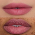 Close-up of two models’ lips wearing the Mocha Plum Lip Ombre Duo, showing a soft blurred pink-plum finish on different skin tones, highlighting the lipstick’s smooth texture and color payoff for beauty Value Sets shoppers.