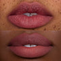Close-up of two models’ lips wearing Petal Cloud Lip Ombre Duo, showing a soft rose-mauve ombré finish on different skin tones, highlighting the smooth, blurred effect of this liquid lipstick from makeup Value Sets.