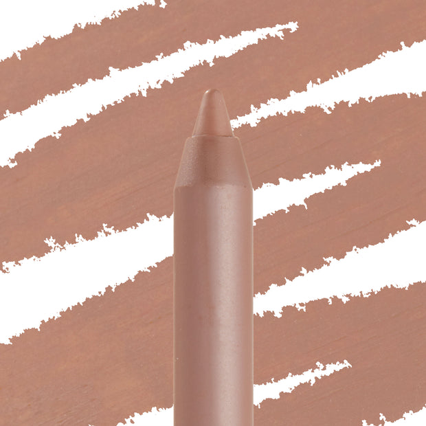 Cool BFF ColourPop Lippie Pencil displaying a sharpened nude‑beige lip liner tip against matching creamy swatch strokes, emphasizing smooth glide and precise definition.