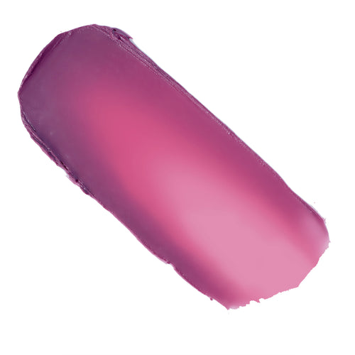 ColourPop Cream Blush Hypnosis swatch smeared in a smooth plum-to-soft pink gradient on a white background, highlighting creamy texture, cool-toned berry hue, and buildable pigment.