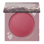 ColourPop Cream Blush in Obviously shown half-open, revealing a rosy pink round pan inside mauve square packaging with doodled hearts, gold “Obviously” lettering, and ColourPop branding on the lid.