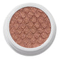 ColourPop Deep Dive Super Shock Shadow sparkles in an open white pot, a metallic bronze‑rose gold cream‑to‑powder eyeshadow with fine glitter and fish‑scale embossing, shown close‑up on a white background.