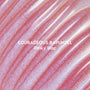 Courageous Rapunzel Ultra Glossy Lip swatch showing shimmery pinky lilac Disney Princess lip gloss with high-shine, iridescent glitter streaks spread in smooth, reflective waves on a close-up background.