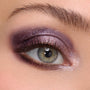 Smoky, glittery icy plum eyeshadow sweeping across the lid and lower lash line with a bright inner-corner highlight, showcased on a close-up eye to demo A Shadow of Secrets Shadow Palette, a ColourPop Shadow Palette for cool-toned, high-shine looks.