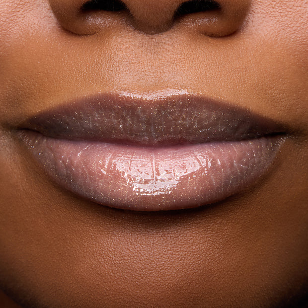 Close-up of models’ lips wearing Colourpop Shine. Shimmer. Repeat. Vanilla Matcha Fresh Kiss Glossy Balm, showing high-shine shimmer finish from the full collection value sets on different skin tones.