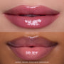 Close-up split-screen of two models’ lips wearing Gloss Me Up ultra glossy lip set in shade Your New Obsession, showing high-shine pink finish from Heart to Get on different skin tones against a neutral studio background.