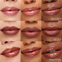Lips showcase nude-rose tones in a 3x3 grid, swatched on multiple skin tones to show glossy and satin finishes, highlighting ColourPop Kind at Heart Lip & Cheek Set pigmentation and shine in studio lighting.