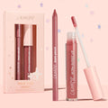 Dream Duo ColourPop Ultra Lip Duo featuring a rosy mauve lippie pencil and Ultra Glossy Lip; gloss wand lifted, pencil upright, and limited‑edition starry pink box at left, set on a pastel pink background.