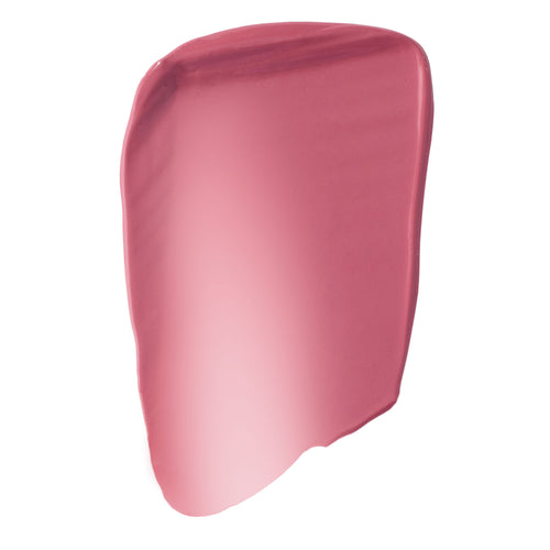 IKTR ColourPop Liquid Blush swatch, rosy pink hue with a satin, dewy finish, spreading in a smooth single swipe on a white background to show creamy pigment and blendable texture.