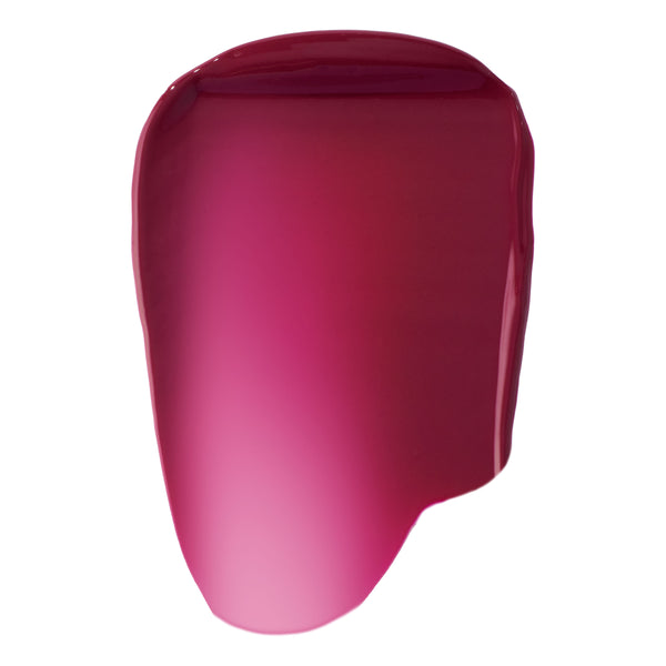 Royal Flush liquid blush swatch fanned in a glossy gradient from deep berry to bright fuchsia on a white background, highlighting the smooth, high-pigment, blendable finish of ColourPop Liquid Blush.