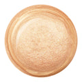 Immediately Yes ColourPop Liquid Highlighter droplet swirling and gleaming, a warm champagne‑gold shimmer with fine sparkle and marbled edges, shown as a large pooled swatch on a white background.