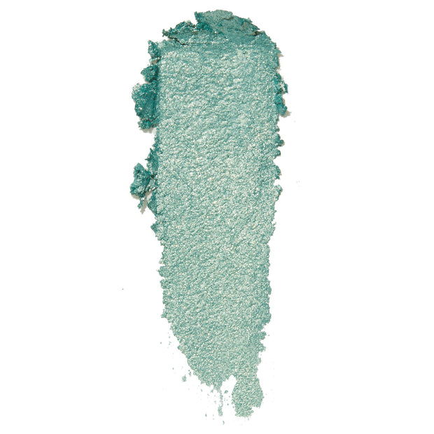 Mint 4 U ColourPop Super Shock Shadow swatch - shimmery mint green pigment smeared in a single swipe, showing metallic sparkle and creamy payoff on a clean white background.