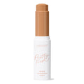 ColourPop Pretty Fresh Tinted Foundation Balm in Medium Dark 16, stick bullet extended from a white tube with rose-gold lettering, standing upright with cap off against a clean white background.