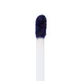 Doe-foot applicator coated in Panther, a deep midnight navy ColourPop Ultra Matte Lip, showcasing the velvety matte formula on a white wand against a clean white background.