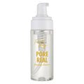 Fourth Ray Beauty Pore Real Cleanser standing upright with a white foaming pump, clear bottle, and gold lettering, a ColourPop Face Cleanser for gentle facial cleansing, shown against a clean white studio background.