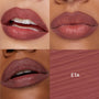Lips wearing ETA, a warm mauve-rose shade, applied on multiple skin tones with a textured swatch labeled ETA, showcasing the ColourPop So Juicy Plumping Lip Liner with Peptides for fuller, defined lips.