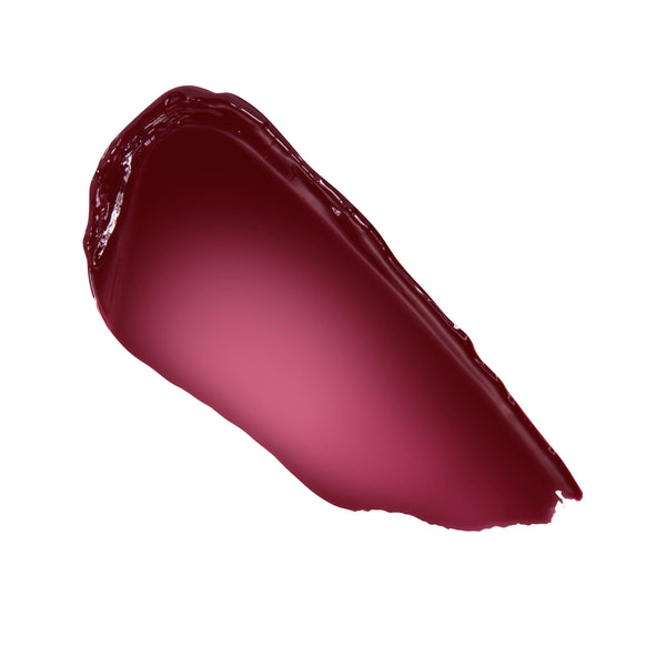 Berry Spritz swatch from ColourPop So Juicy Plumping Gloss Balm with Peptides, a deep berry, high-shine gloss balm smeared in a smooth streak on a white background, showcasing juicy sheen, rich pigment, and a plumping finish.