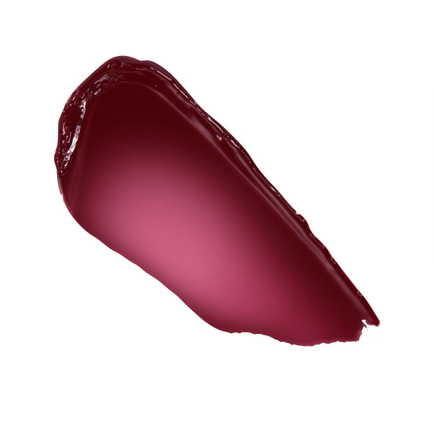 Berry Spritz swatch from ColourPop So Juicy Plumping Gloss Balm with Peptides, a deep berry, high-shine gloss balm smeared in a smooth streak on a white background, showcasing juicy sheen, rich pigment, and a plumping finish.