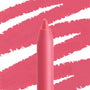 Starship ColourPop Lippie Pencil showcasing a creamy coral‑pink tip, standing upright as bold diagonal swatches streak the background in the same shade, highlighting precise lip lining and smooth pigment for everyday wear.