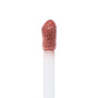 Doe-foot applicator coated in rosy nude shade Still an Icon glistens in a macro close-up, showcasing the soft-blur, semi-matte texture of the ColourPop Ultra Blotted Lip against a clean white background.