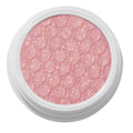 ColourPop Sweet Tea Super Shock Shadow displaying a shimmering light pink, glittery finish with a bouncy scalloped texture, set in an open white pot against a clean white studio background.