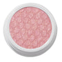 ColourPop Sweet Tea Super Shock Shadow displaying a shimmering light pink, glittery finish with a bouncy scalloped texture, set in an open white pot against a clean white studio background.