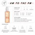 Fourth Ray Beauty AM to the PM Gel Cleanser by ColourPop in a peach pump bottle, shown with AM/PM use, pH 7, and lychee, Hawaiian ginger, lotus, and jojoba callouts; a gentle daily face cleanser for all skin types.