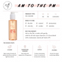 Fourth Ray Beauty AM to the PM Gel Cleanser by ColourPop in a peach pump bottle, shown with AM/PM use, pH 7, and lychee, Hawaiian ginger, lotus, and jojoba callouts; a gentle daily face cleanser for all skin types.
