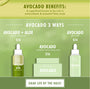 Avocado + Aloe Double Shot face serum dropper bottle showcased upright, $14, on a soft green backdrop alongside an avocado mask and face milk, promoting antioxidant-rich hydration; nourishing ColourPop Face Serum for daily skincare.