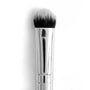 ColourPop Medium Dome Brush showcasing dense, domed synthetic bristles with a black-to-white gradient and a shiny silver ferrule, positioned upright on a white background; a versatile makeup brush for precise blending and smudging.