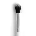 ColourPop Tapered Blending Brush makeup brush diffusing eyeshadow with soft, tapered black synthetic bristles; sleek silver ferrule and white handle shown close up on a white background, ideal for crease work and seamless blending.
