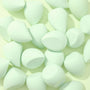 Complexion Blending Sponge set scattered across a pale mint background, mint green teardrop sponges with flat edges and rounded tips, soft foam for seamless foundation blending; ColourPop Makeup Tools & Accessories.