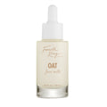 Glass dropper bottle of Fourth Ray Beauty Oat Face Milk standing upright, showcasing beige label and white rubber pipette, 0.95 fl oz (28 mL); a hydrating ColourPop Face Milk serum isolated on a white background.