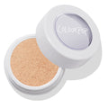 Flute Punch ColourPop Super Shock Highlighter sits open, revealing a creamy bouncy pan of warm champagne‑gold shimmer in a white round pot with a clear lid and ColourPop logo, photographed on a clean white background.