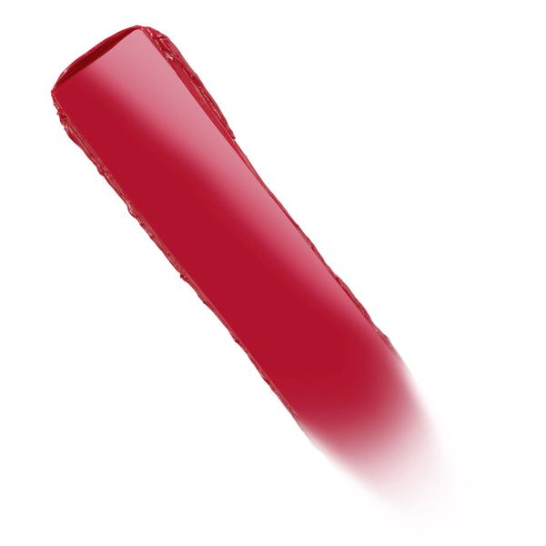 Jam Sesh Lippie Stix swatch gliding diagonally in a rich red across a white background, showcasing the creamy payoff and bold color of the ColourPop Lippie Stix.